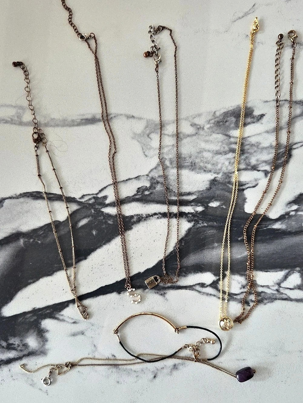 Assorted Gold & Silver Jewelry Lot 7pc